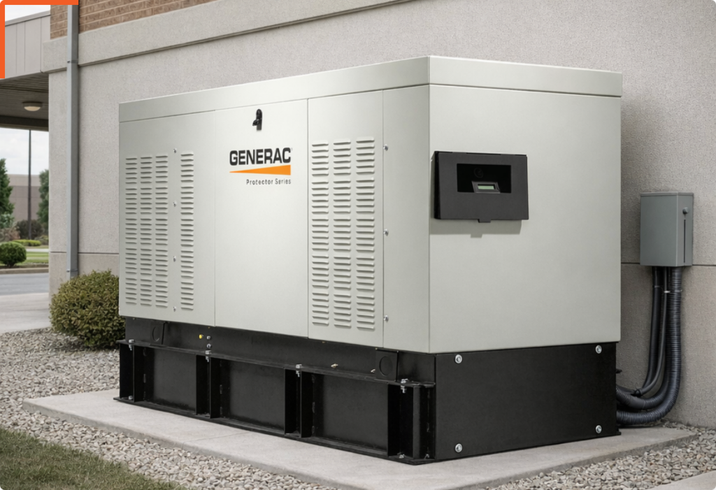 Generac liquid-cooled Protector Series generator for restaurants and retail